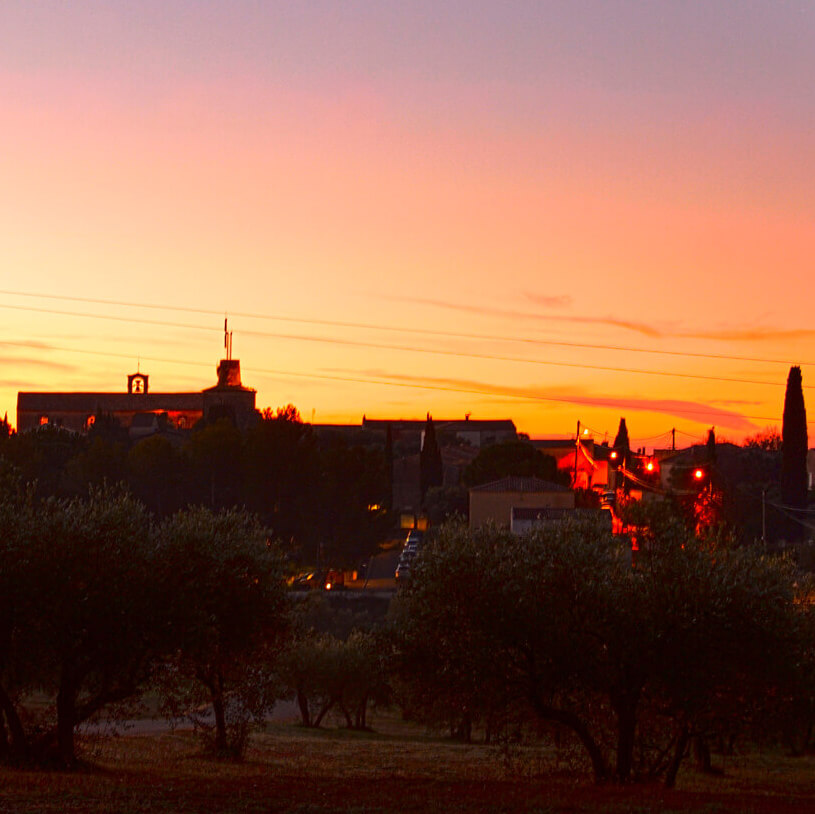 Levé de soleil sur Gallargues-le-Montueux