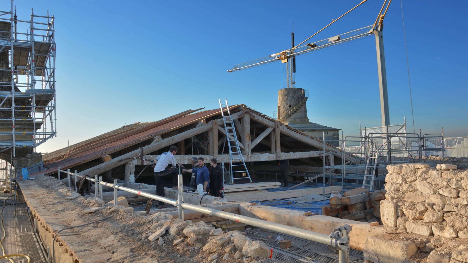 Démontage de la charpente